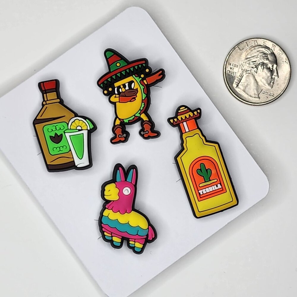 Fiesta Croc Charms | Set of 4 | Jibbitz | Shoe decoration | NEW | Cinco de Mayo